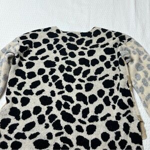 Leopard Print Crewneck Sweater in Cream and Black